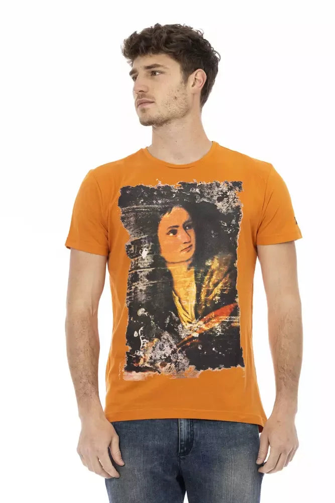 Trussardi Action Orange Cotton Men's T-Shirt - Zeiniez