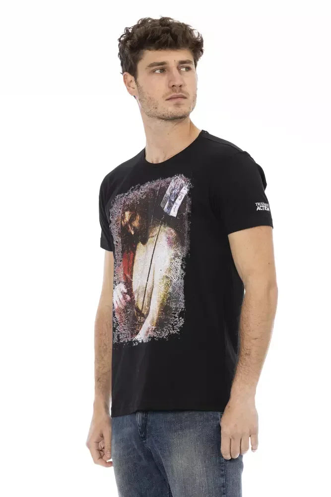 Trussardi Action Black Cotton Men's T-Shirt - Zeiniez