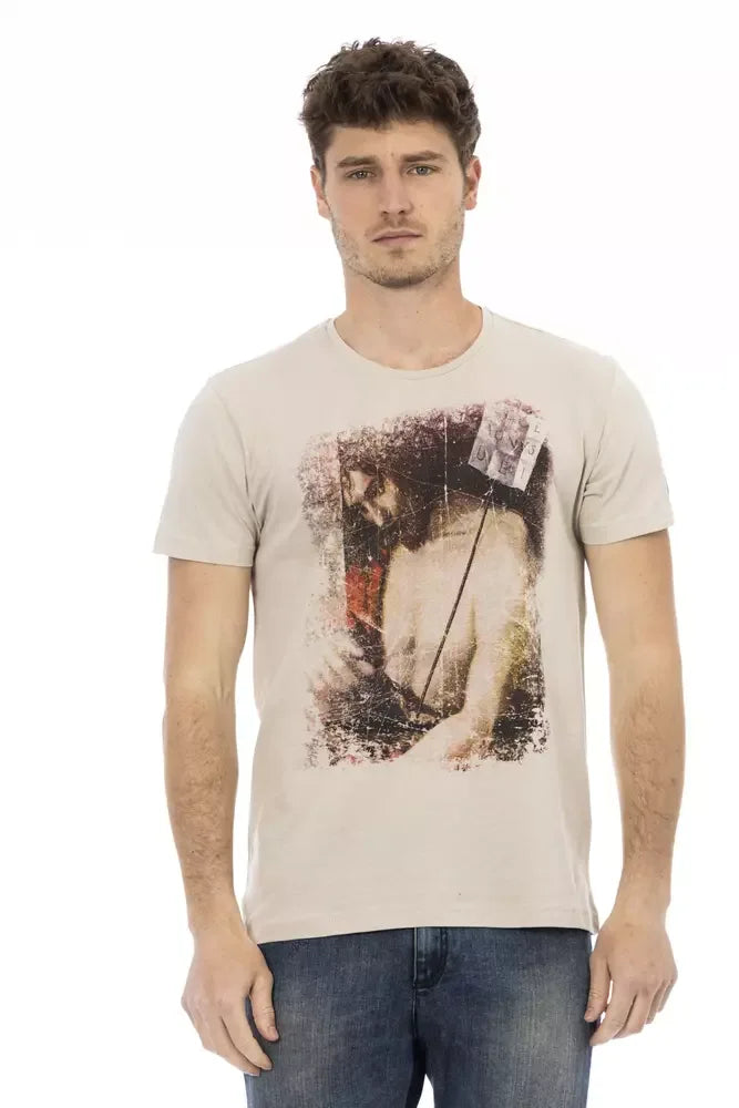 Trussardi Action Beige Cotton Men T-Shirt - Zeiniez