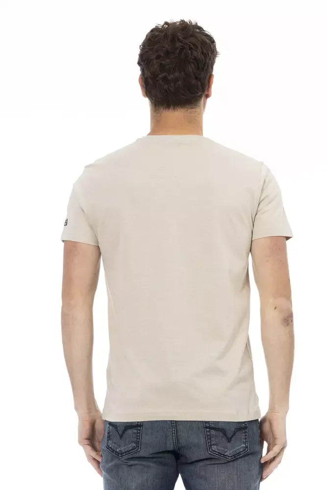 Trussardi Action Beige Cotton Men T-Shirt - Zeiniez