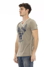 Trussardi Action Green Cotton Men T-Shirt - Zeiniez