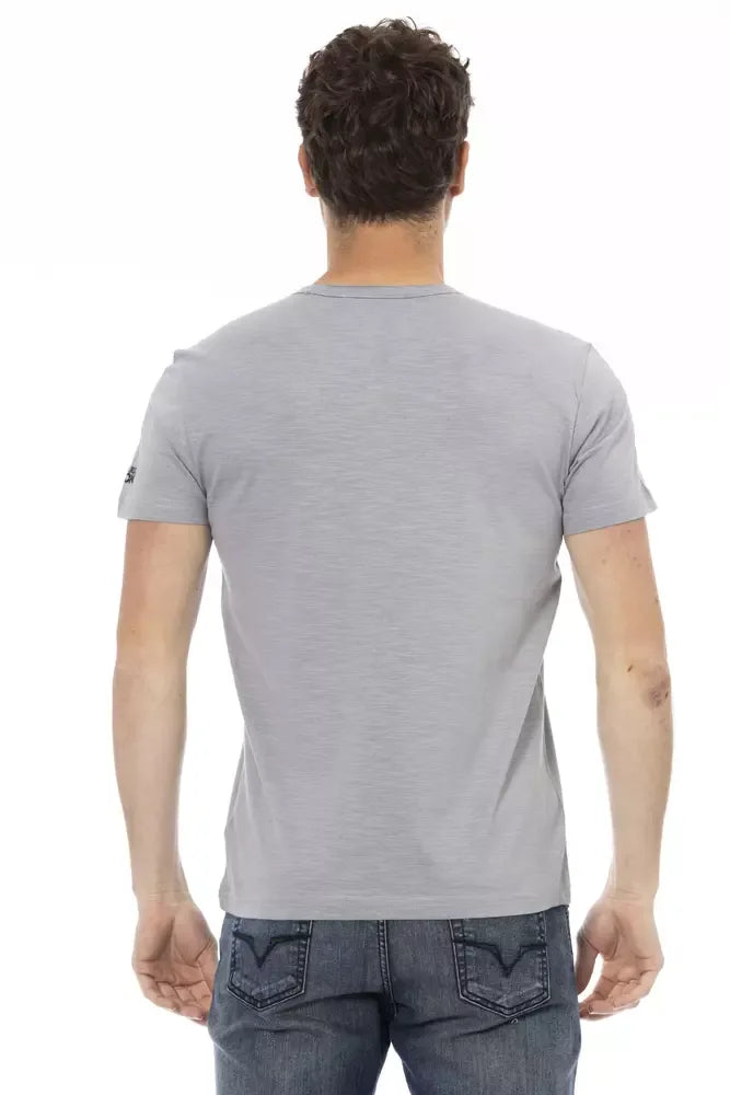 Trussardi Action Gray Cotton Men T-Shirt - Zeiniez