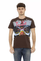 Trussardi Action Brown Cotton Men T-Shirt - Zeiniez