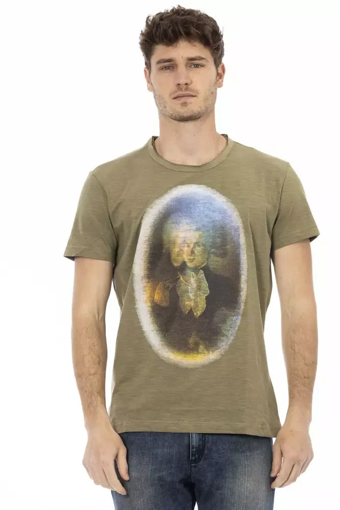 Trussardi Action Green Cotton Men T-Shirt - Zeiniez