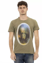 Trussardi Action Green Cotton Men T-Shirt - Zeiniez