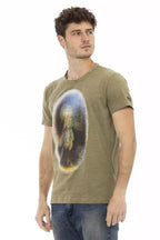Trussardi Action Green Cotton Men T-Shirt - Zeiniez