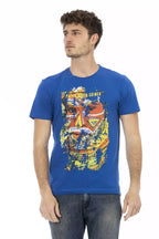 Trussardi Action Blue Cotton Men T-Shirt - Zeiniez