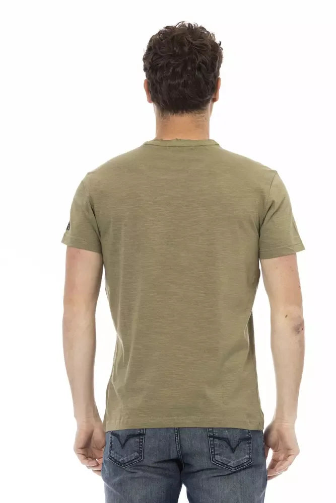 Trussardi Action Green Cotton Men T-Shirt - Zeiniez