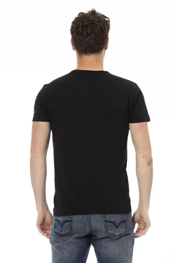 Trussardi Action Black Cotton Men T-Shirt - Zeiniez