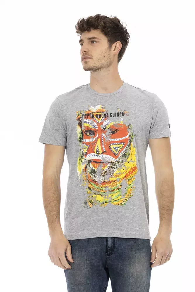Trussardi Action Gray Cotton Men T-Shirt - Zeiniez