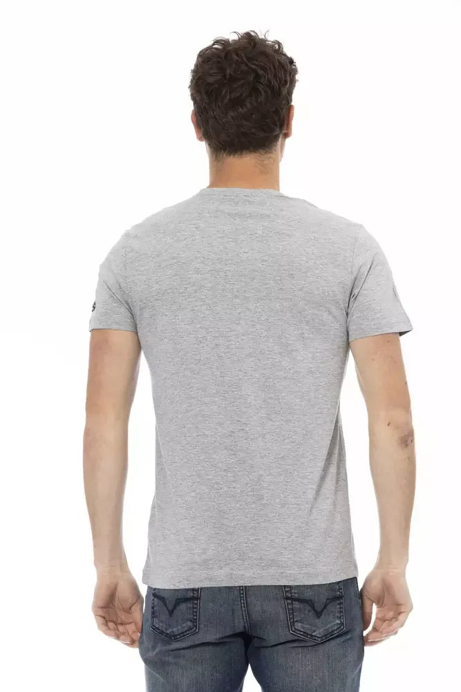 Trussardi Action Gray Cotton Men T-Shirt - Zeiniez