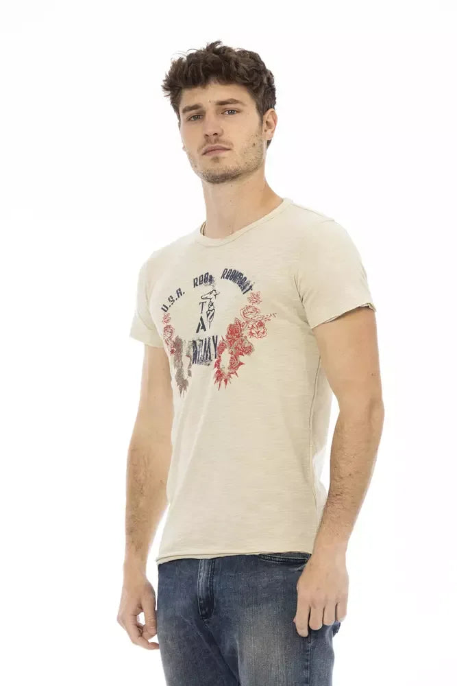Trussardi Action Beige Cotton Men T-Shirt - Zeiniez
