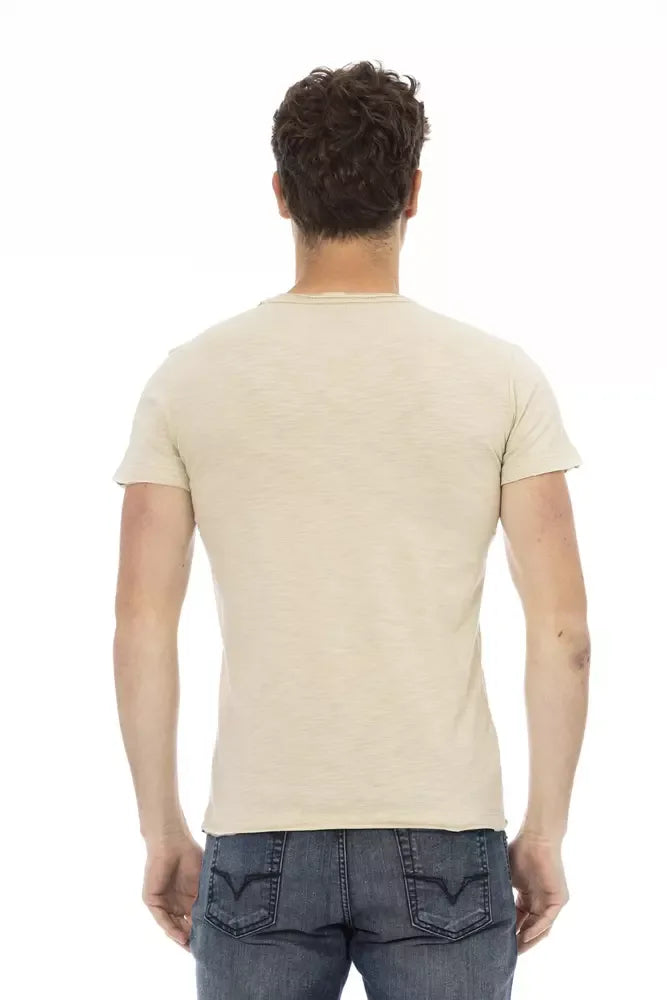Trussardi Action Beige Cotton Men T-Shirt - Zeiniez