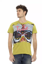 Trussardi Action Green Cotton Men T-Shirt - Zeiniez