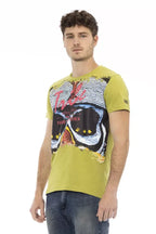 Trussardi Action Green Cotton Men T-Shirt - Zeiniez
