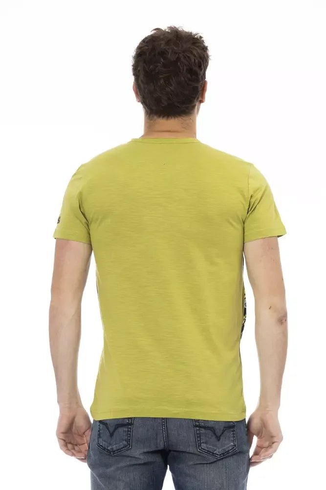 Trussardi Action Green Cotton Men T-Shirt - Zeiniez