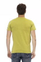 Trussardi Action Green Cotton Men T-Shirt - Zeiniez