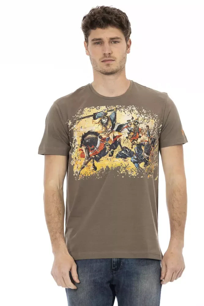 Trussardi Action Brown Cotton Men T-Shirt - Zeiniez