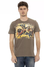 Trussardi Action Brown Cotton Men T-Shirt - Zeiniez