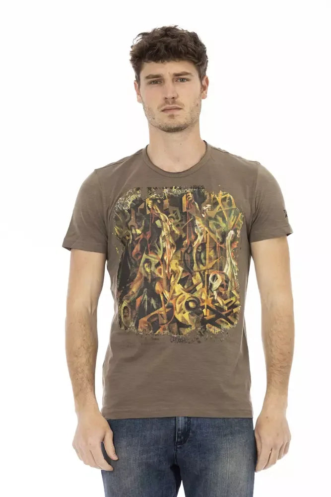 Trussardi Action Brown Cotton Men T-Shirt - Zeiniez