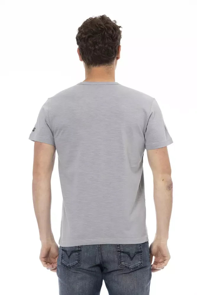 Trussardi Action Gray Cotton Men T-Shirt - Zeiniez