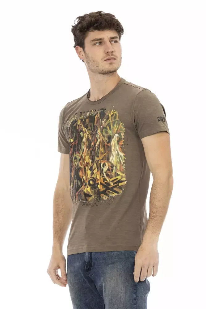 Trussardi Action Brown Cotton Men T-Shirt - Zeiniez