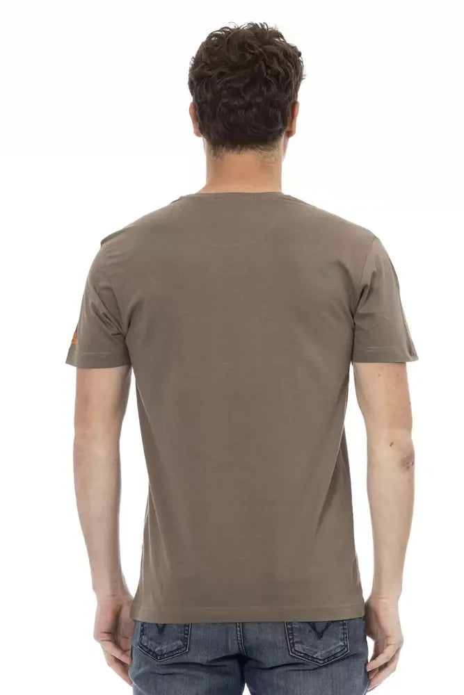 Trussardi Action Brown Cotton Men T-Shirt - Zeiniez