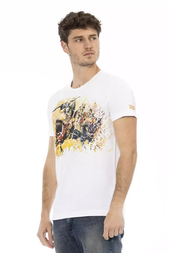 Trussardi Action White Cotton Men T-Shirt - Zeiniez