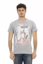 Trussardi Action Gray Cotton Men T-Shirt - Zeiniez