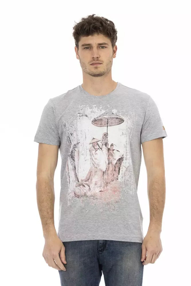 Trussardi Action Gray Cotton Men T-Shirt - Zeiniez