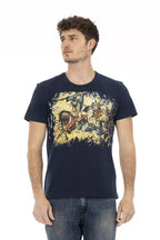Trussardi Action Blue Cotton Men T-Shirt - Zeiniez