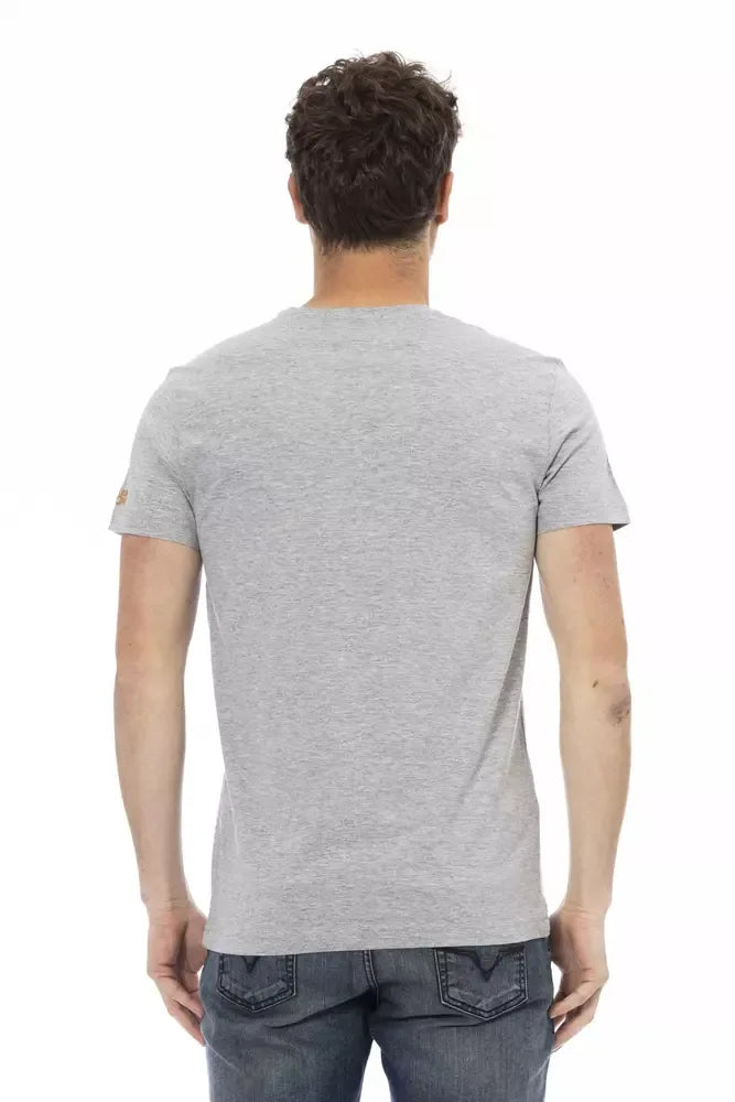 Trussardi Action Gray Cotton Men T-Shirt - Zeiniez