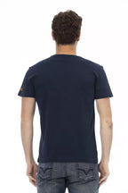 Trussardi Action Blue Cotton Men T-Shirt - Zeiniez