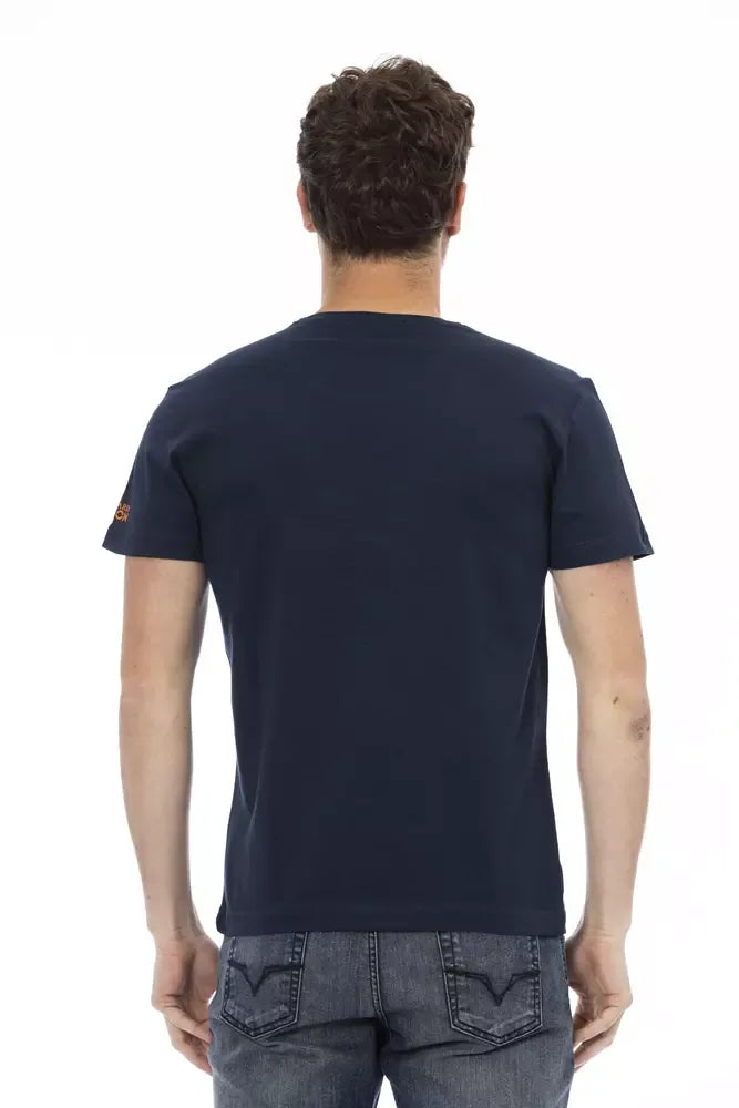 Trussardi Action Blue Cotton Men T-Shirt - Zeiniez