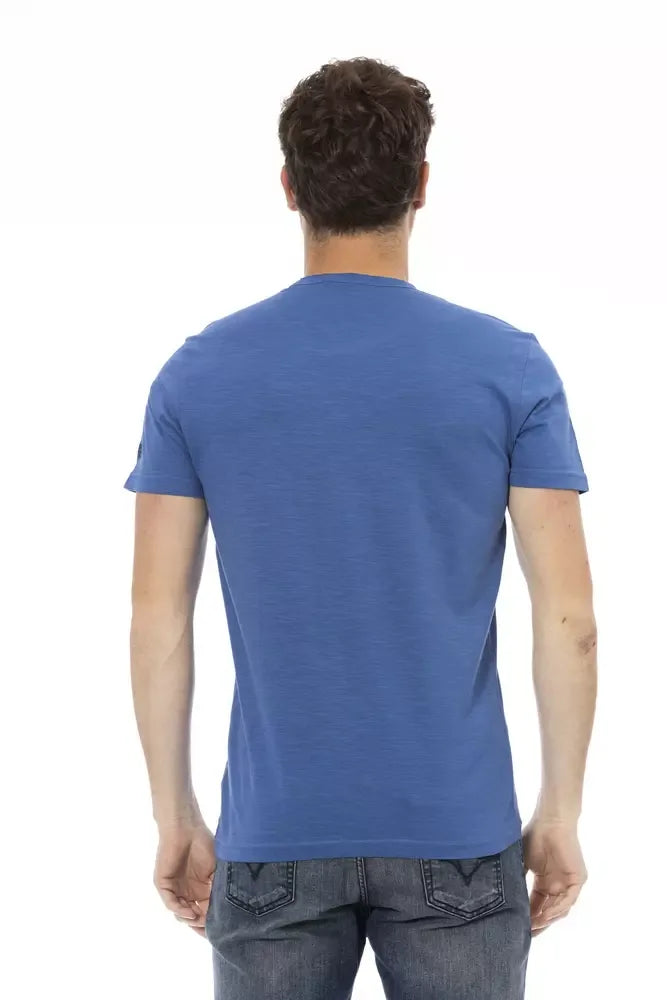 Trussardi Action Blue Cotton Men T-Shirt - Zeiniez