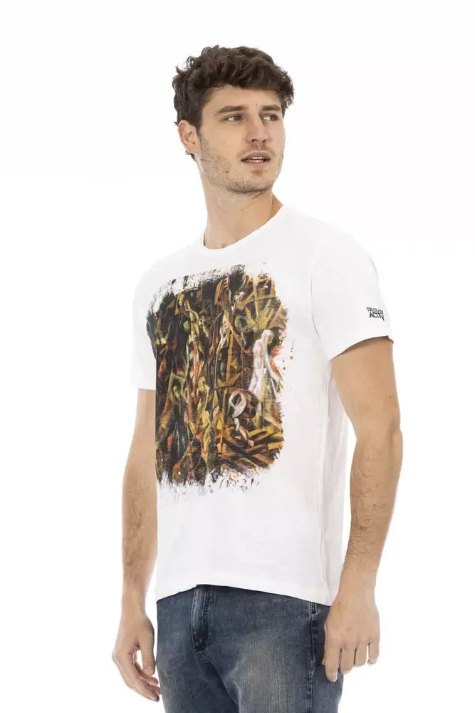 Trussardi Action White Cotton Men's T-Shirt - Zeiniez