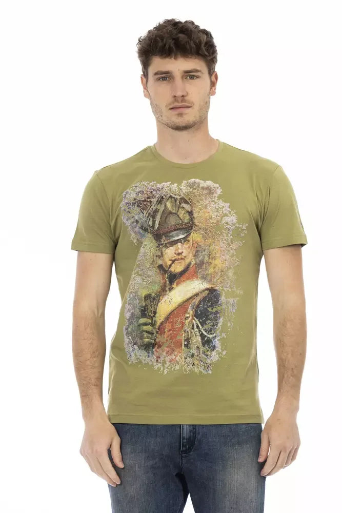 Trussardi Action Green Cotton Men T-Shirt - Zeiniez