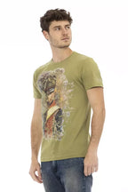 Trussardi Action Green Cotton Men T-Shirt - Zeiniez