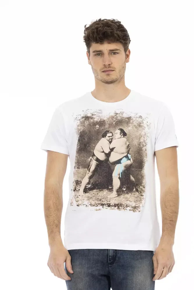 Trussardi Action White Cotton Men's T-Shirt - Zeiniez