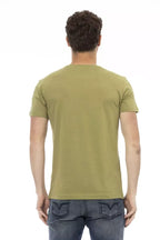 Trussardi Action Green Cotton Men T-Shirt - Zeiniez