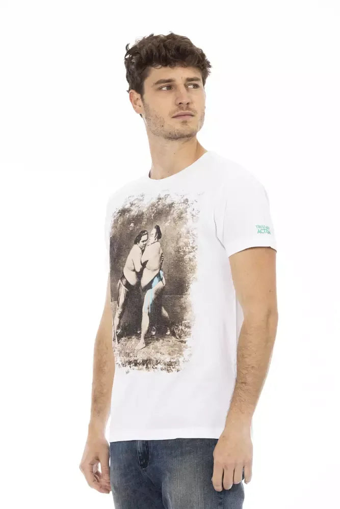 Trussardi Action White Cotton Men's T-Shirt - Zeiniez