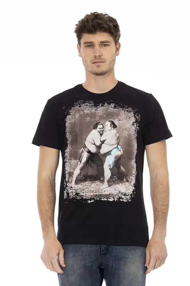 Trussardi Action Black Cotton Men T-Shirt - Zeiniez