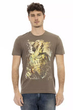 Trussardi Action Brown Cotton Men T-Shirt - Zeiniez