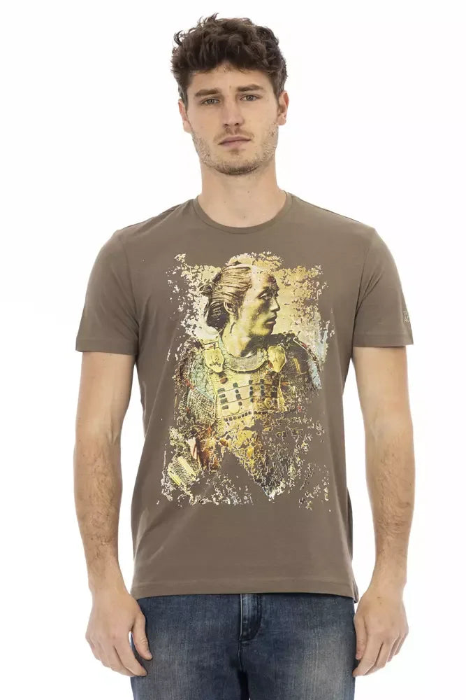 Trussardi Action Brown Cotton Men T-Shirt - Zeiniez