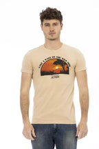 Trussardi Action Beige Cotton Men T-Shirt - Zeiniez
