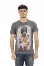 Trussardi Action Gray Cotton Men T-Shirt - Zeiniez