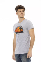 Trussardi Action Gray Cotton Men T-Shirt - Zeiniez