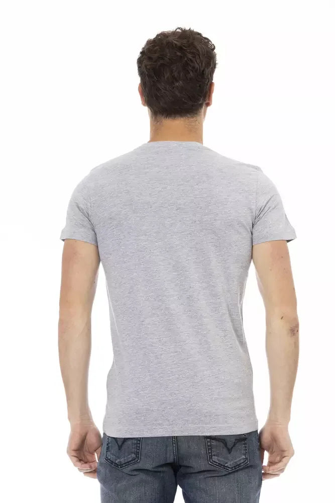 Trussardi Action Gray Cotton Men T-Shirt - Zeiniez