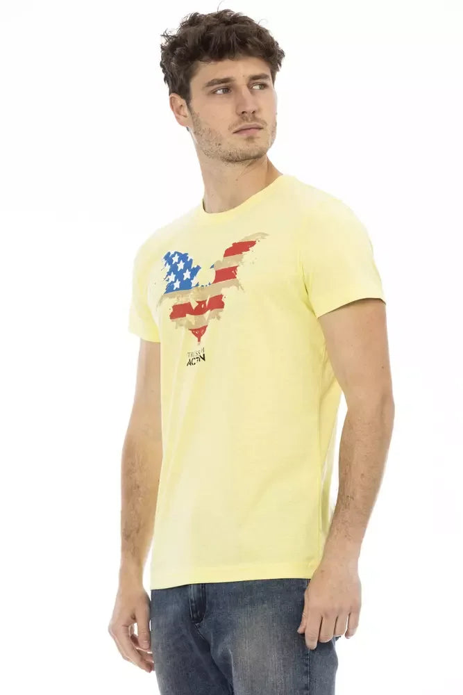 Trussardi Action Yellow Cotton Men T-Shirt - Zeiniez