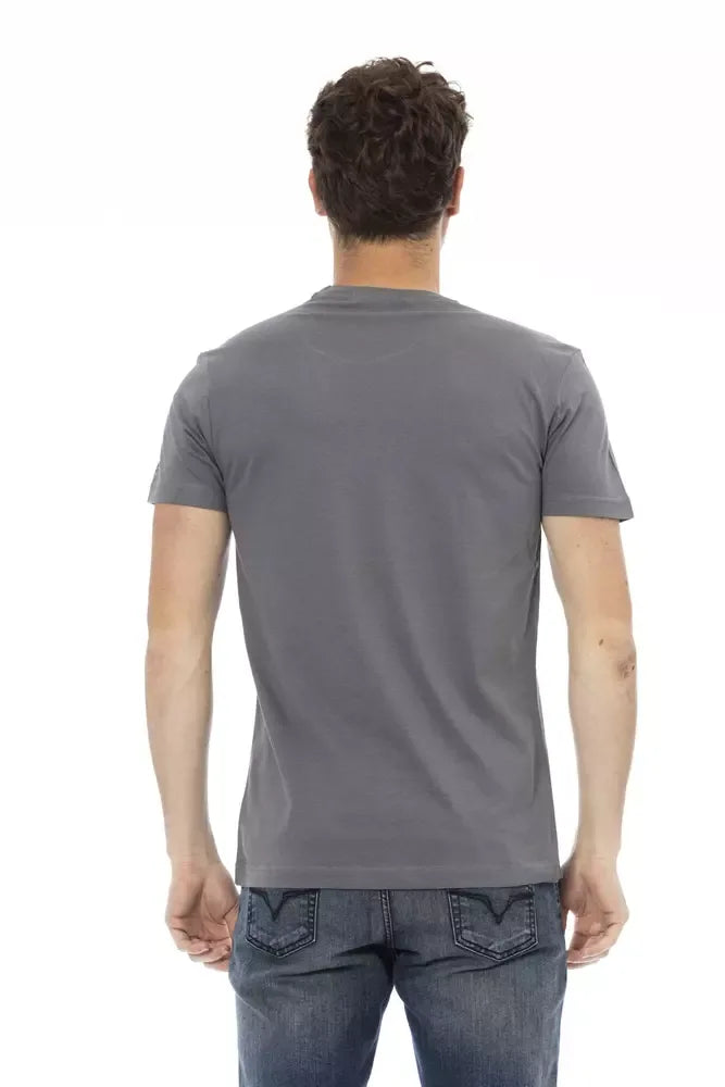 Trussardi Action Gray Cotton Men T-Shirt - Zeiniez